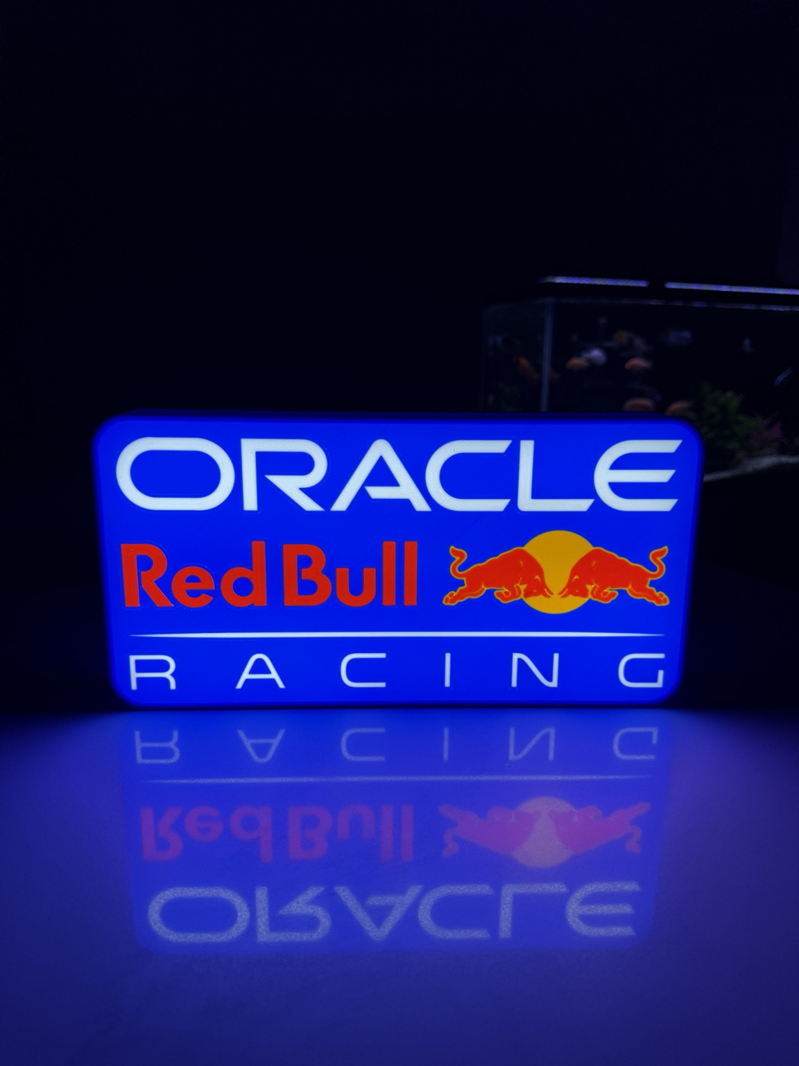 Blue Oracle Red Bull Racing illuminated rectangular lightbox